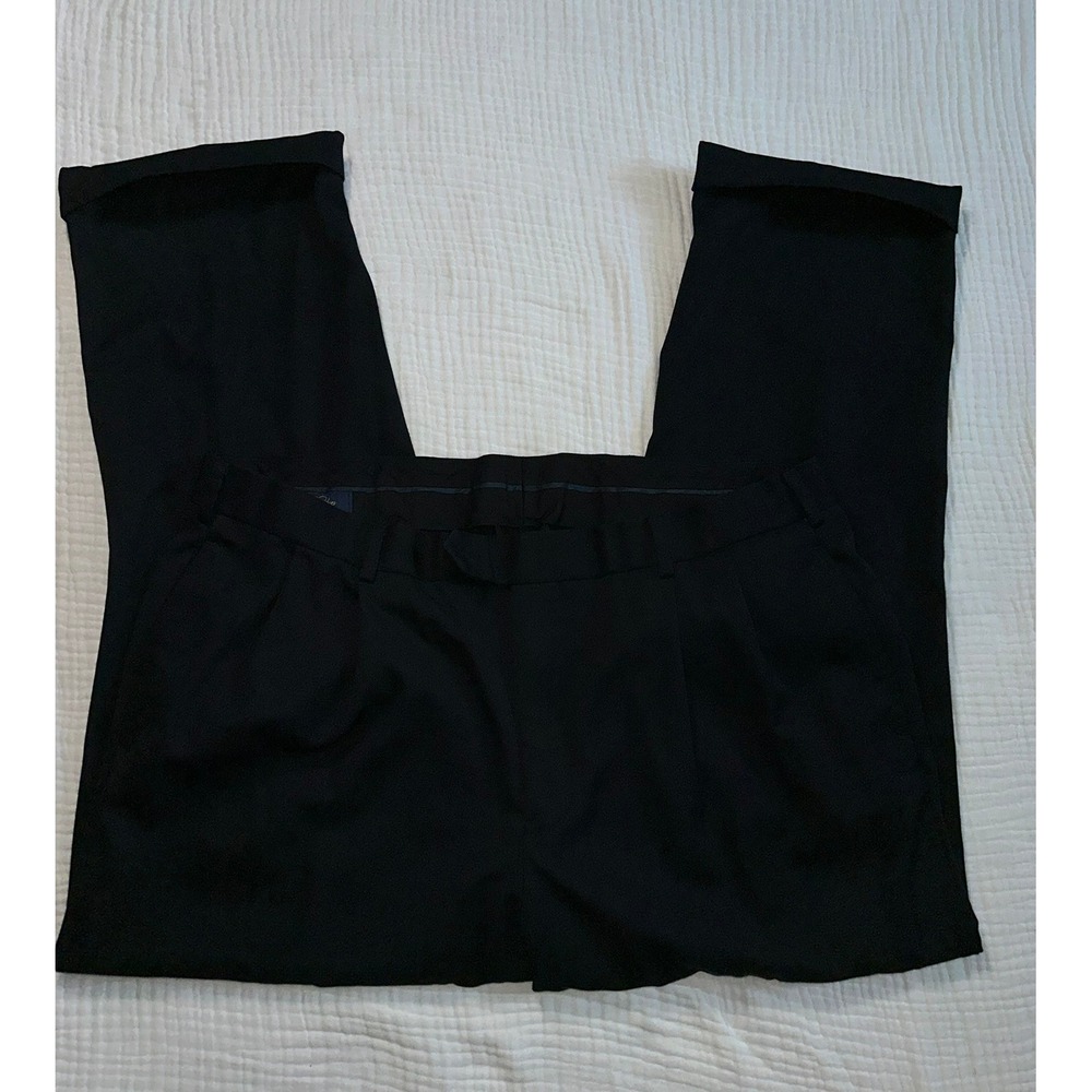 Brooks Brothers Madison Wool Dress Pants Pleated Cuffed Men's Black 40x30
